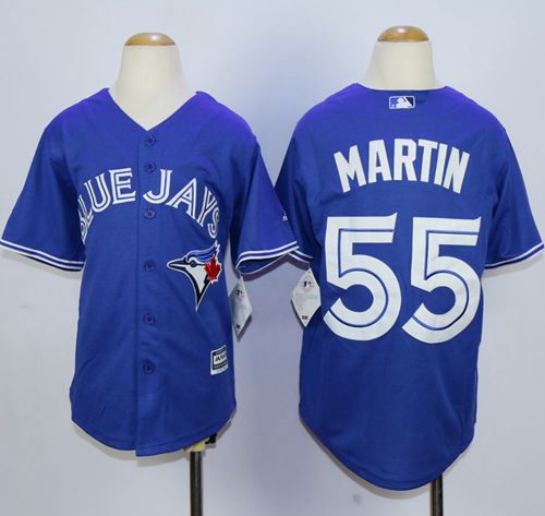 Blue Jays #55 Russell Martin Blue Cool Base Stitched Youth MLB Jersey - Click Image to Close